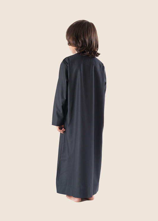 Classic Emarati Black Thobe - Kids