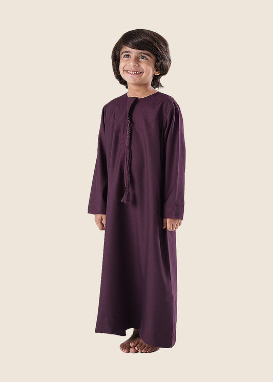 Classic Emarati Plum Purple Thobe - Kids