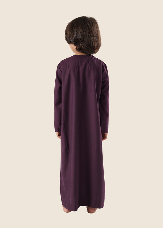 Classic Emarati Plum Purple Thobe - Kids