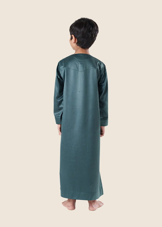 Dazzling Omani Bottle Green Thobe - Boys