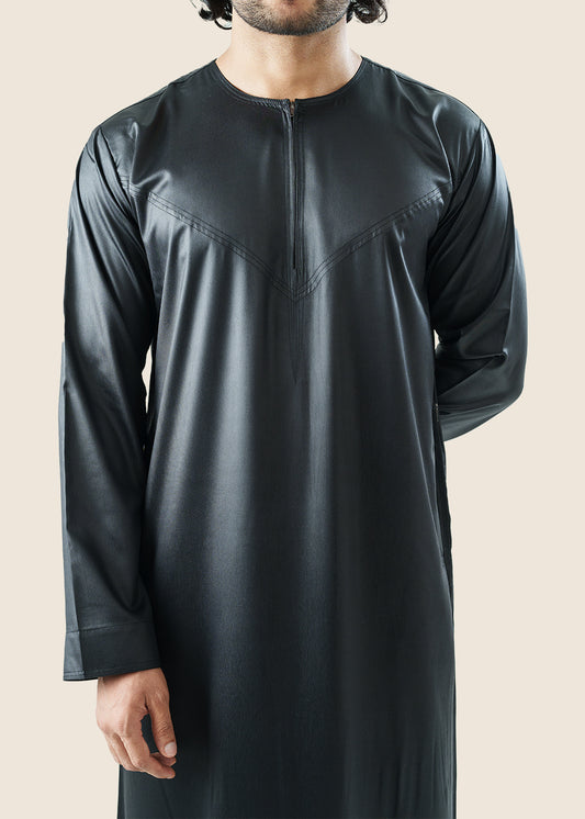 Dazzling Omani Black Thobe - Men