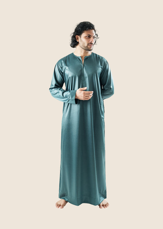 Dazzling Omani Bottle Green Thobe - Men