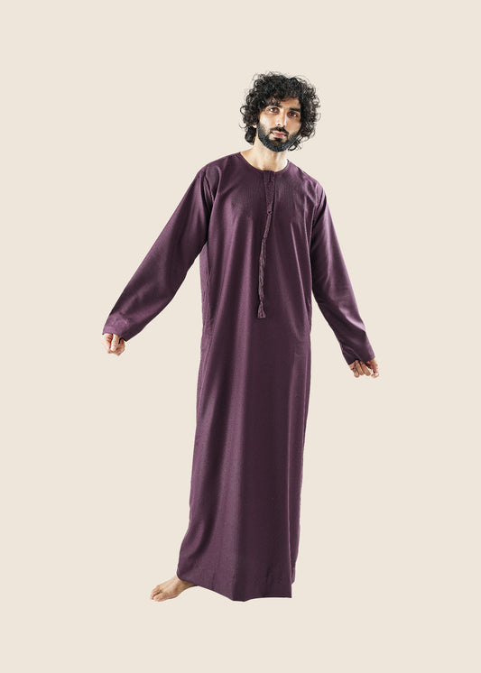 Classic Emarati Plum Purple Thobe - Men