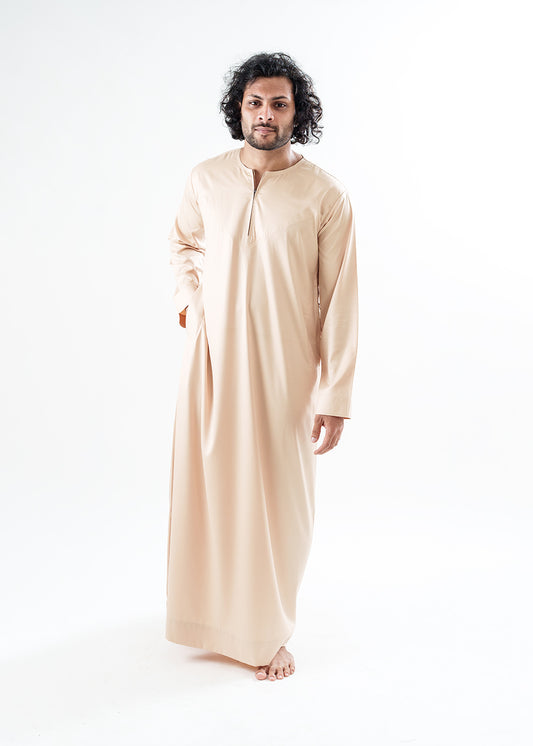 Dazzling Omani Light Gold Thobe - Men