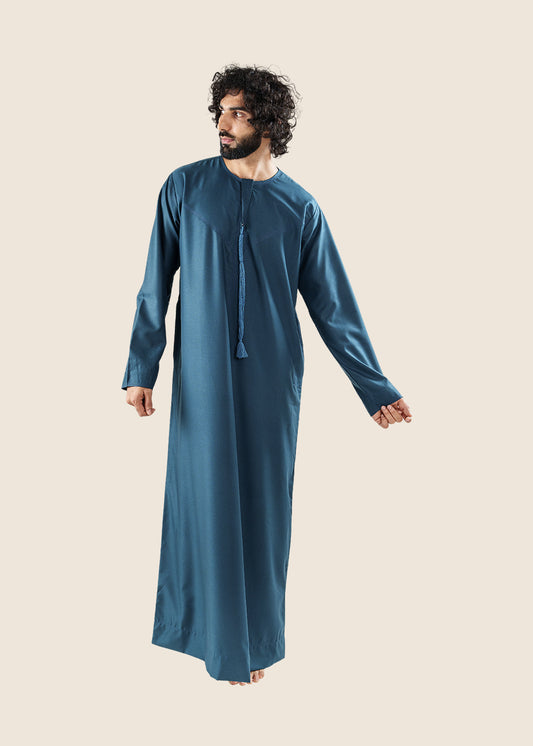 Classic Emarati Bluish Green Thobe - Men