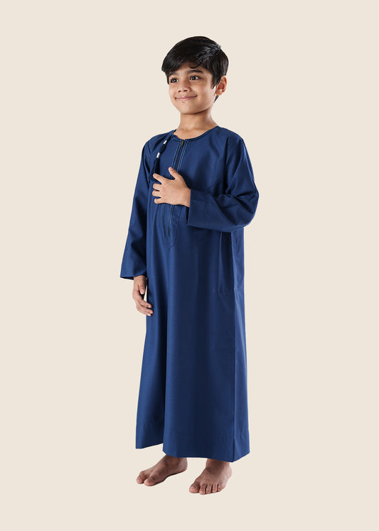 Crown Omani Navy Blue Thobe - Boys