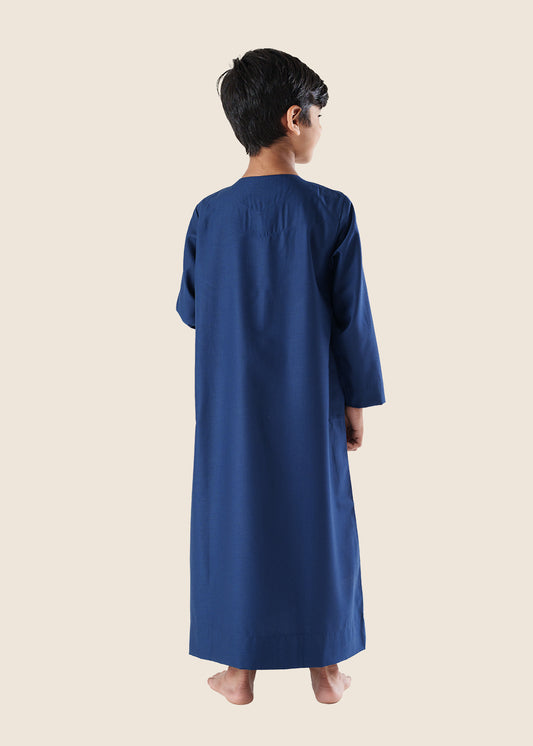 Crown Omani Navy Blue Thobe - Boys