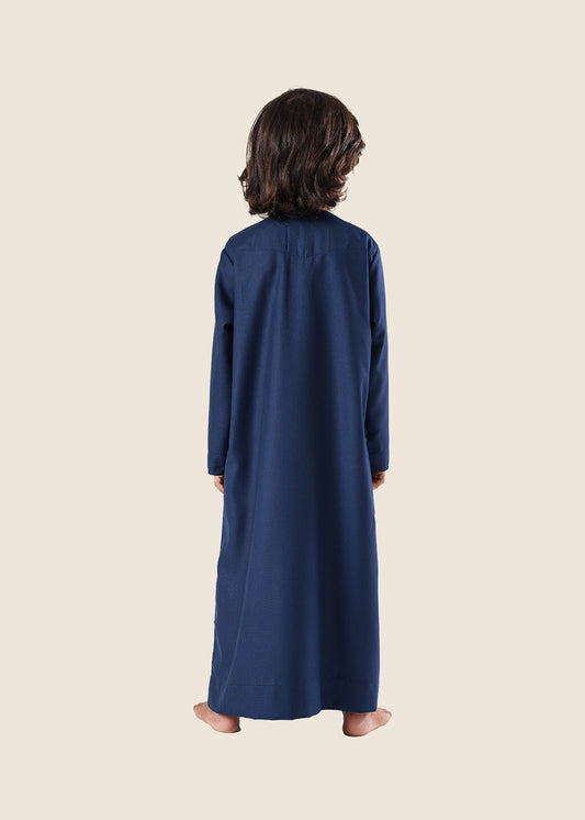 Classic Emarati Navy Blue Thobe - Kids