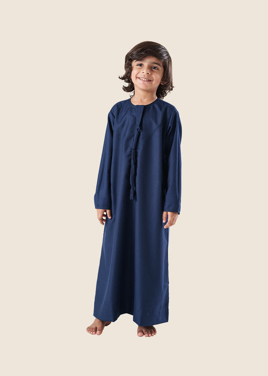 Classic Emarati Navy Blue Thobe - Kids