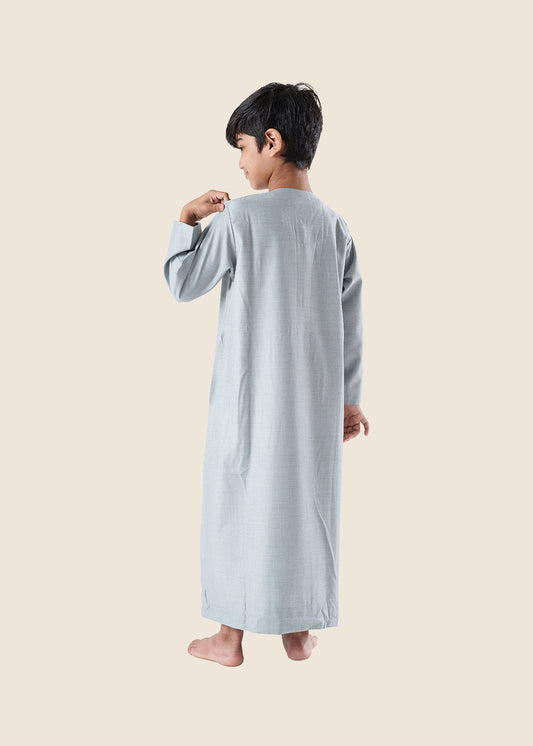 Crown Omani Light Grey Thobe - Boys