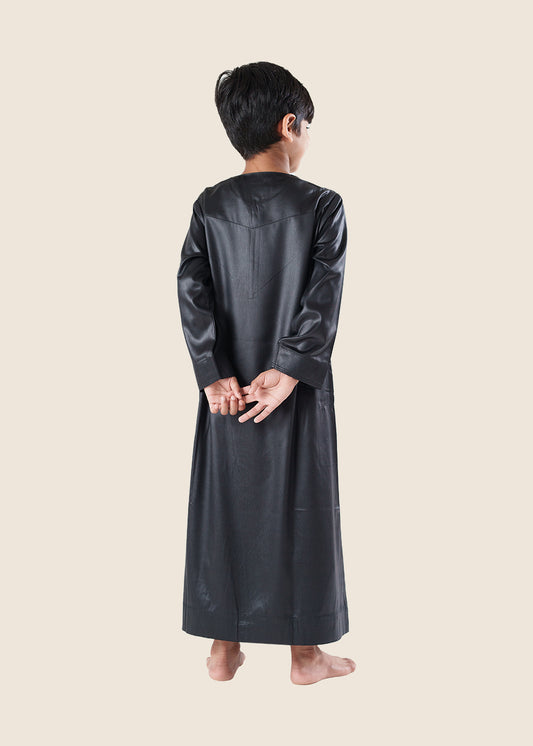 Dazzling Omani Black Thobe - Boys