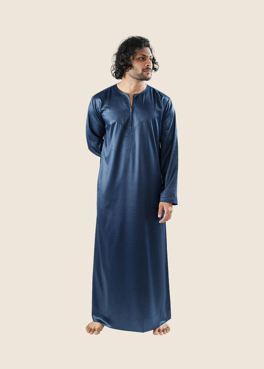 Dazzling Omani Navy Blue Thobe - Men