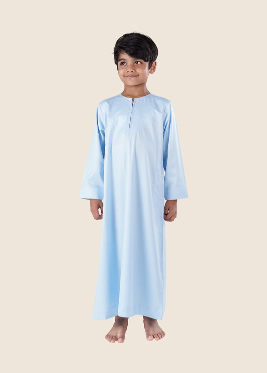 Dazzling Omani Sky Blue Thobe - Boys