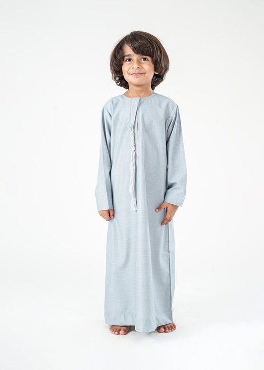 Classic Emarati Light Grey Thobe - Kids