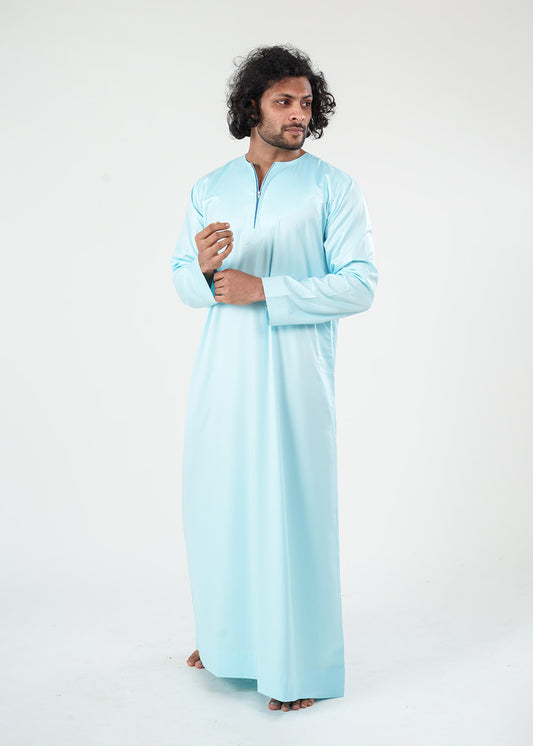 Dazzling Omani Sea Blue Thobe - Men