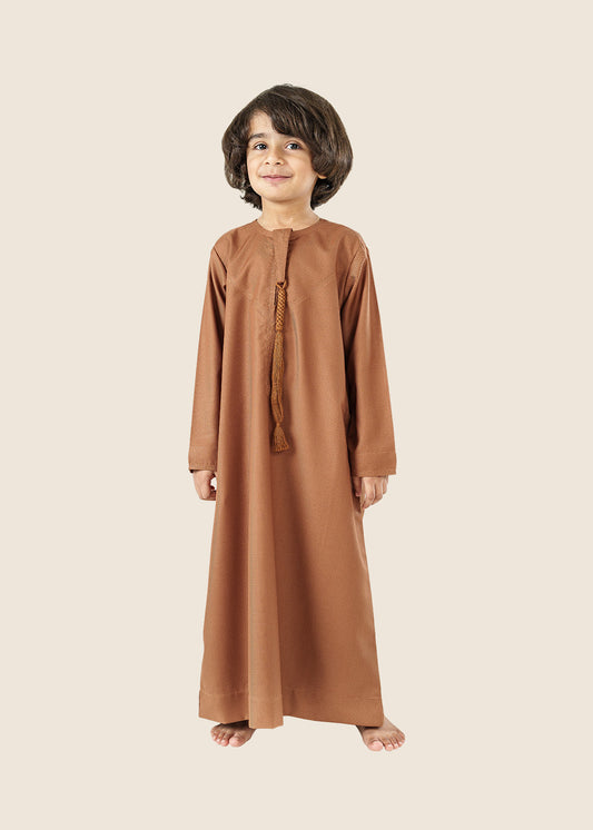 Classic Emarati Toffee Brown Thobe - Boys