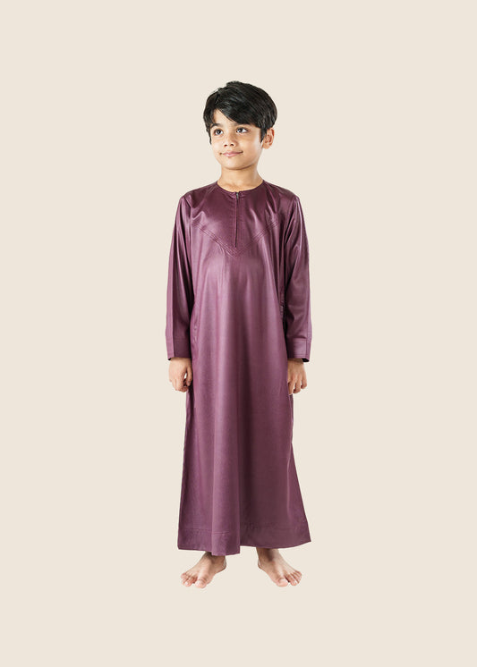 Dazzling Omani Maroon Thobe - Boys