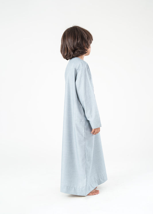 Classic Emarati Light Grey Thobe - Kids