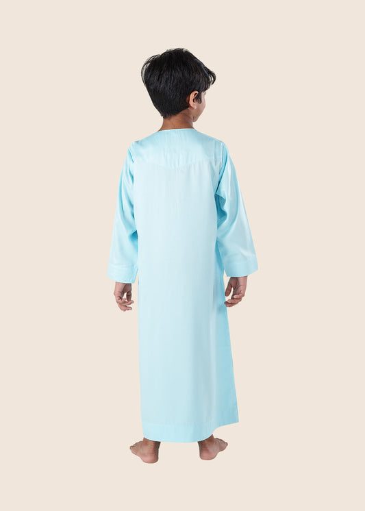 Dazzling Omani Sea Blue Thobe - Boys