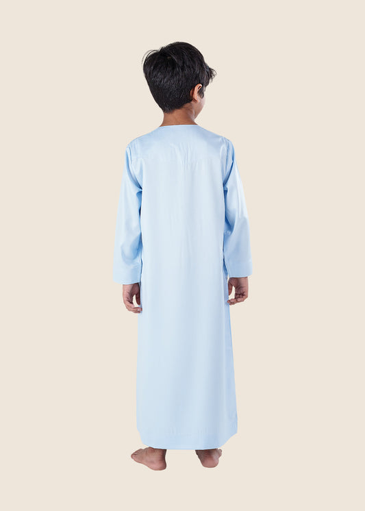 Dazzling Omani Sky Blue Thobe - Boys