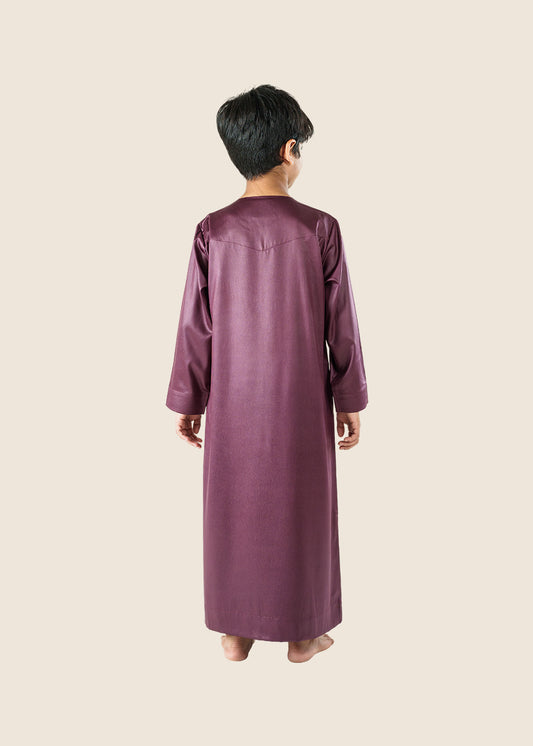 Dazzling Omani Maroon Thobe - Boys