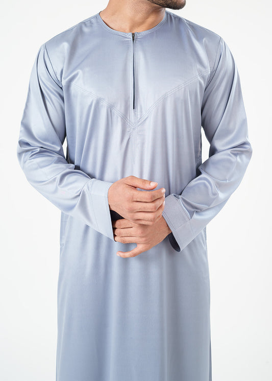 Dazzling Omani Light Grey Thobe - Men