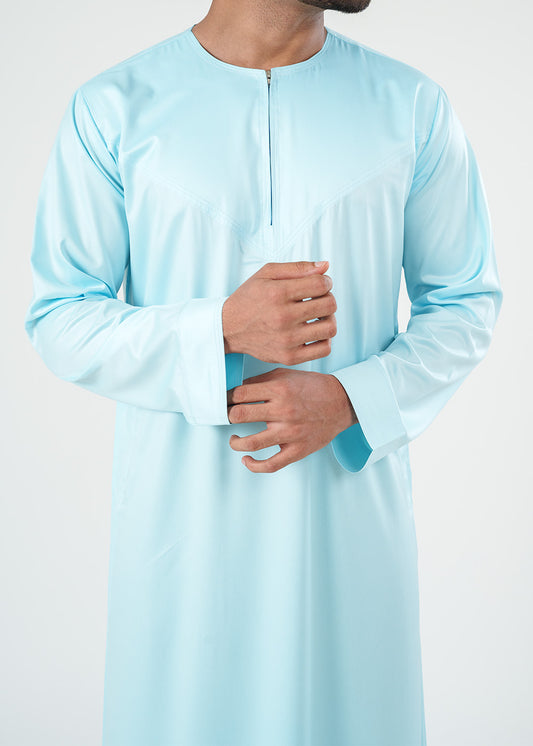 Dazzling Omani Sea Blue Thobe - Men